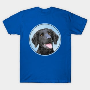 Curly-Coated Retriever Painting - Cute Original Dog Art T-Shirt